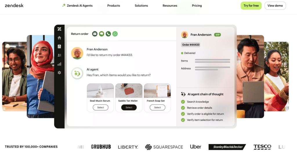 Zendesk screenshot